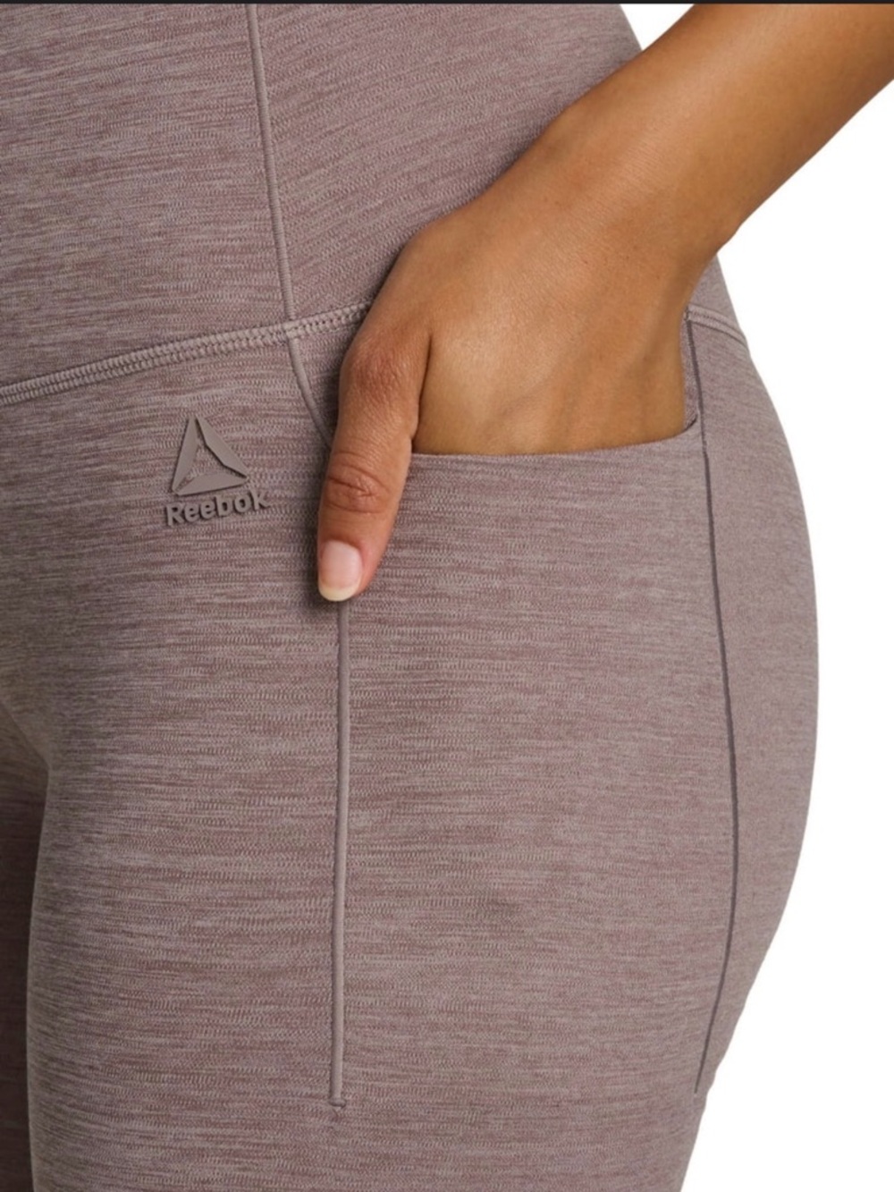 Reebok Light heathered tan High-Rise Leggings woman’s size large NWT